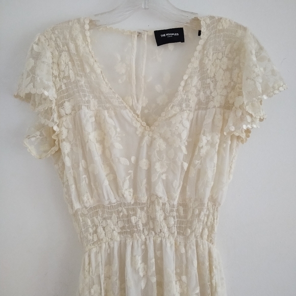 The Kooples Ecru Lace Sheer Details Embroidered Dress - Picture 7 of 13
